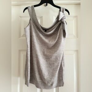 Banana Republic XL Merino Boatneck/Bow Tie Pale Heather Grey Sweater, Slvls, NWT